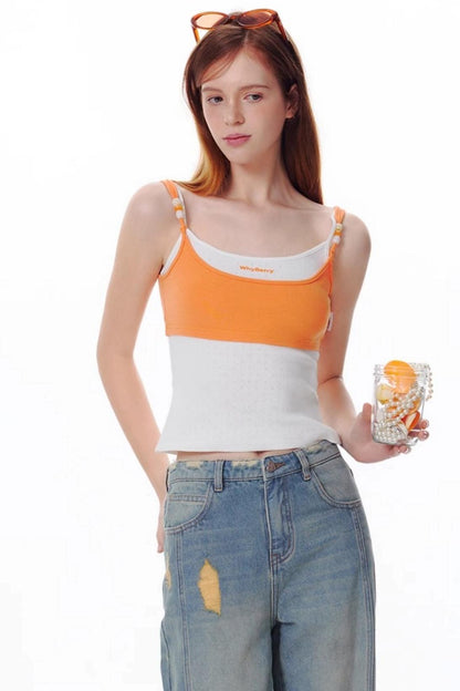 Summer Colorblock Beaded Tank