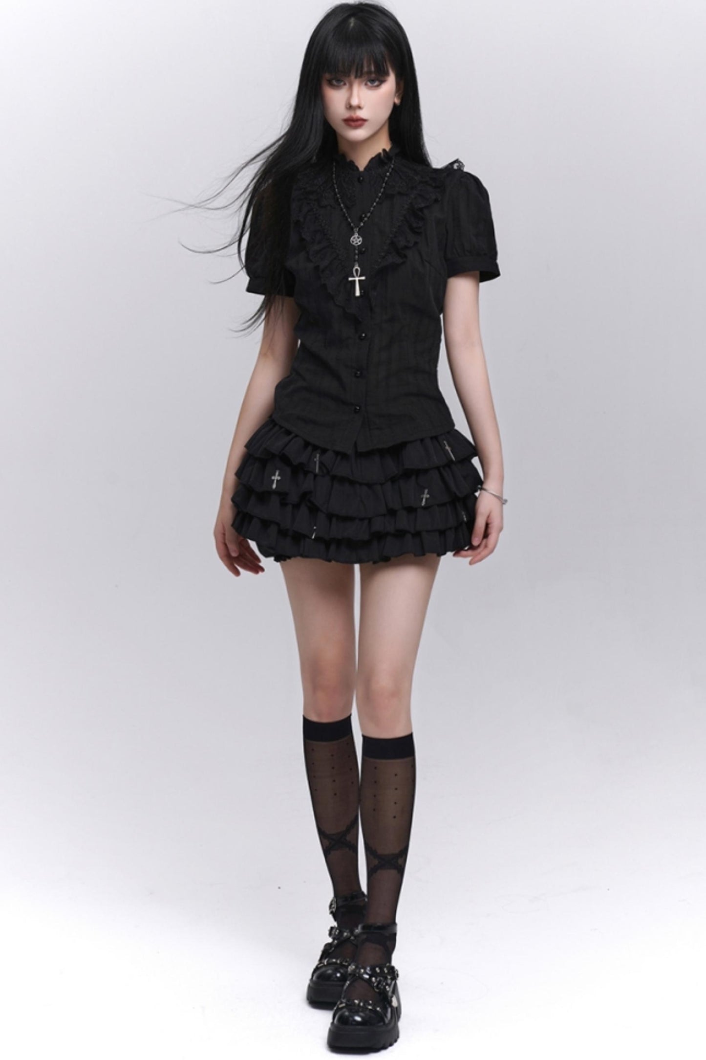 Ghost Lace Black Shirt