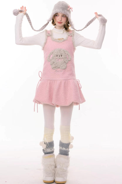 Pink Mist Plush Vest Dress