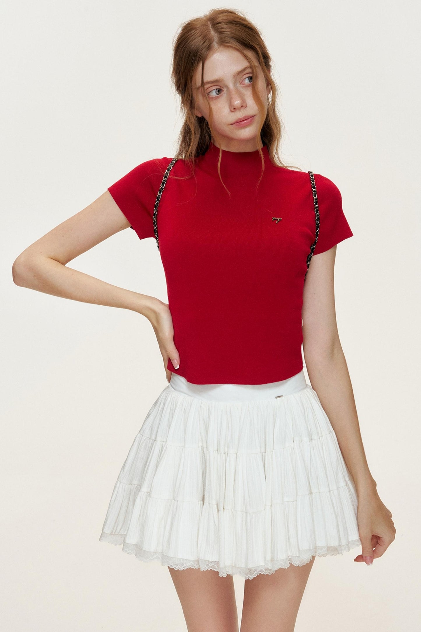 Slim-Fit Knitted Short-Sleeved T-Shirt