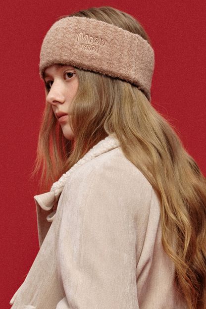 Jacquard-Haarband aus Wolle mit breiter Krempe