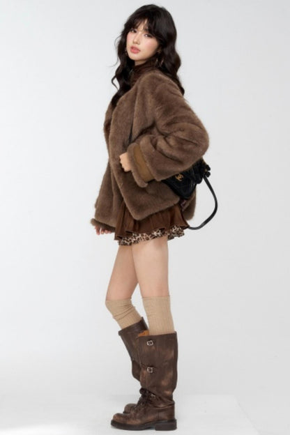 Slavic Aesthetics Fur-Cuffed Jacket