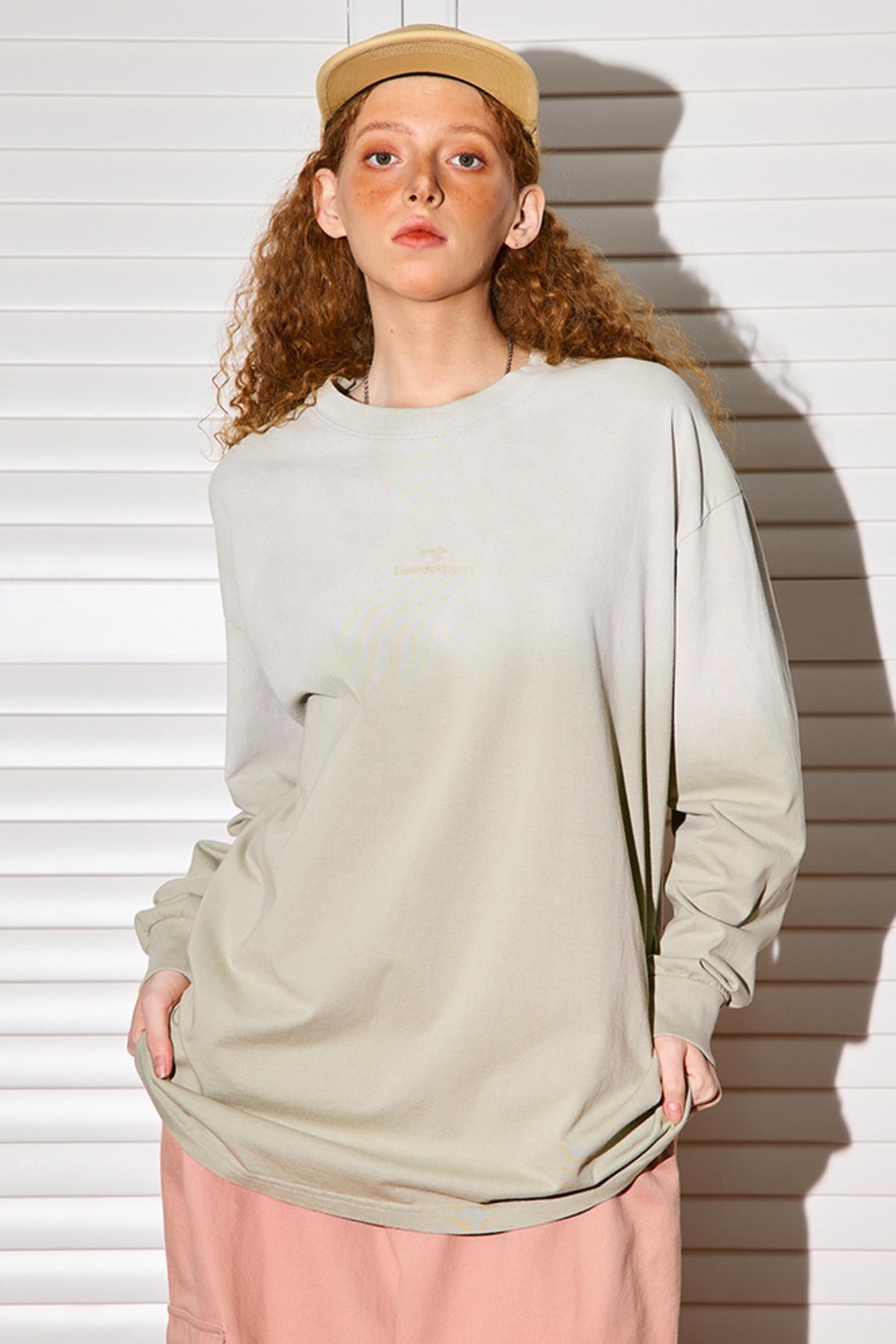 Gewaschenes Gradient Langarmshirt 