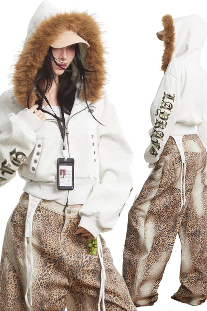 Light Gray Hooded Cardigan Jacket