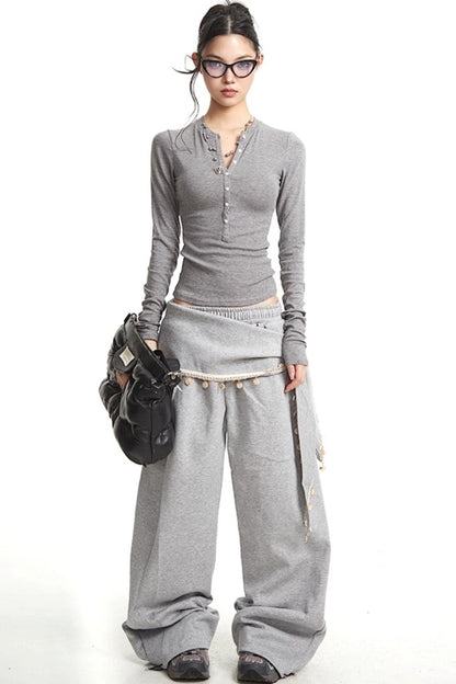 Wide-Leg Sweatpants