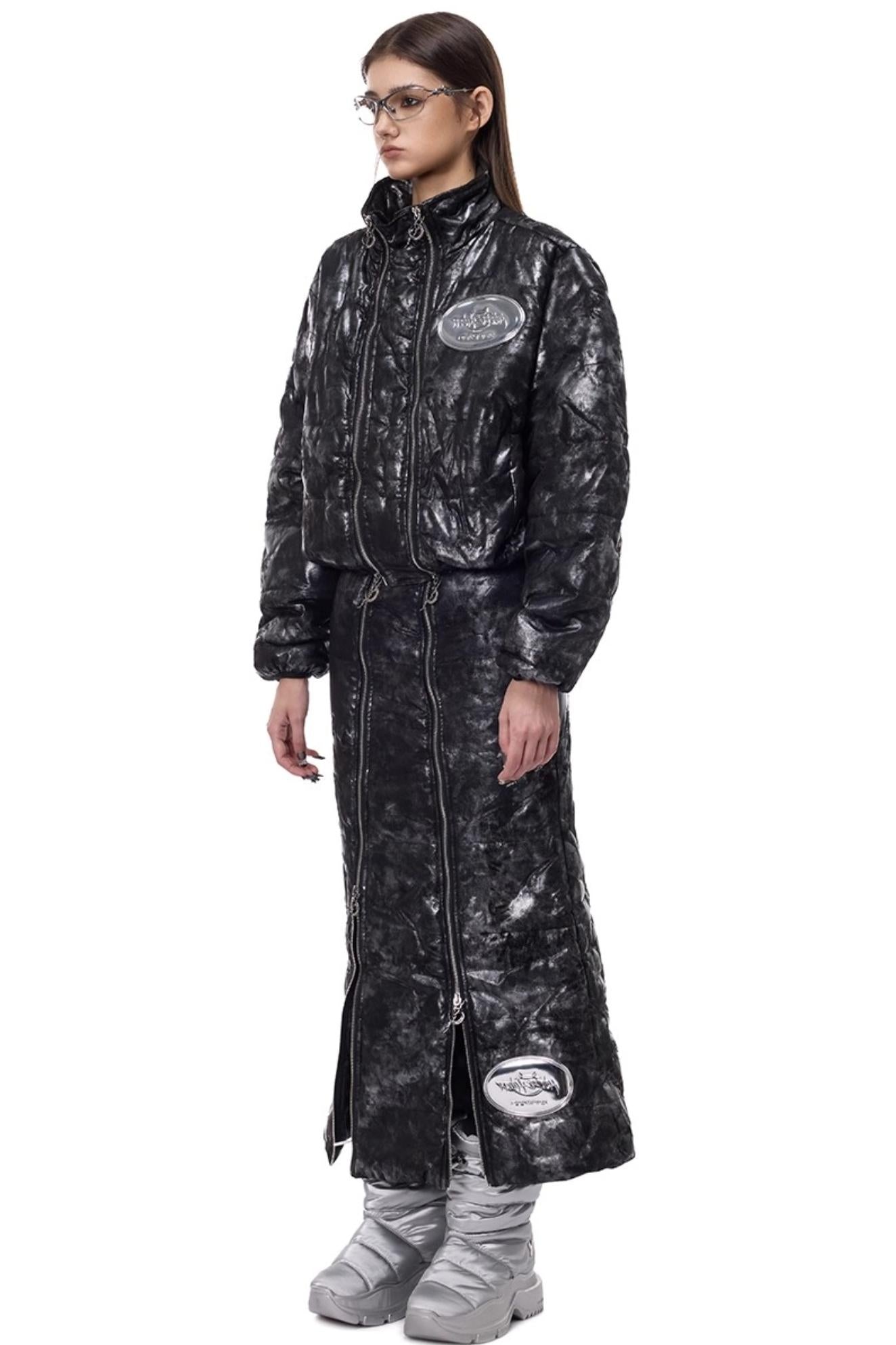 Space Black Quilted Skirt