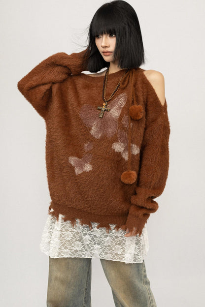 Loose Fit Butterfly Sweater