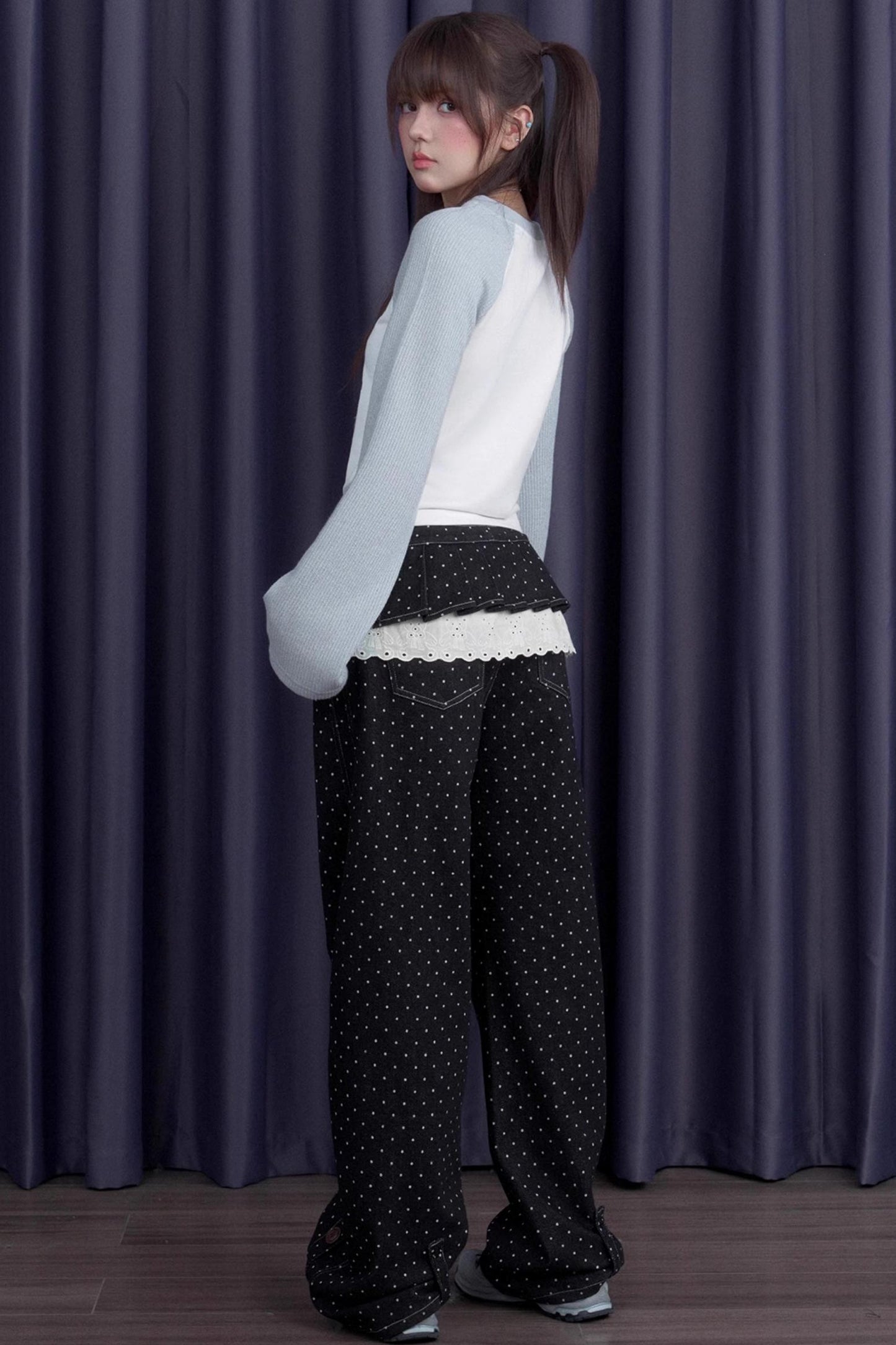 Sweet Patchwork Knitted Raglan T-shirt