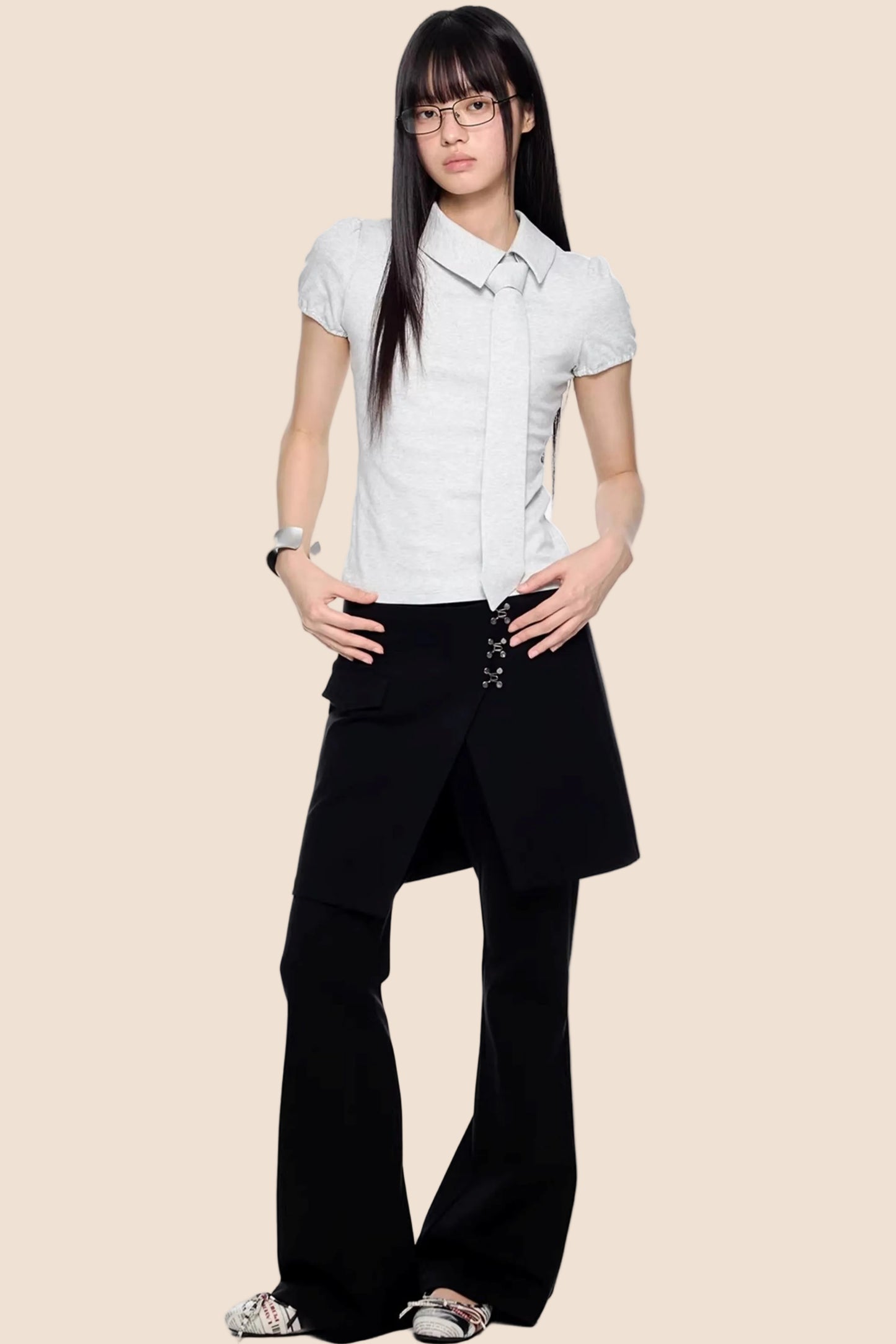 Diagonal Tie Knitted Top