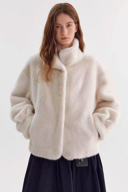 Faux Mink Fur Coat