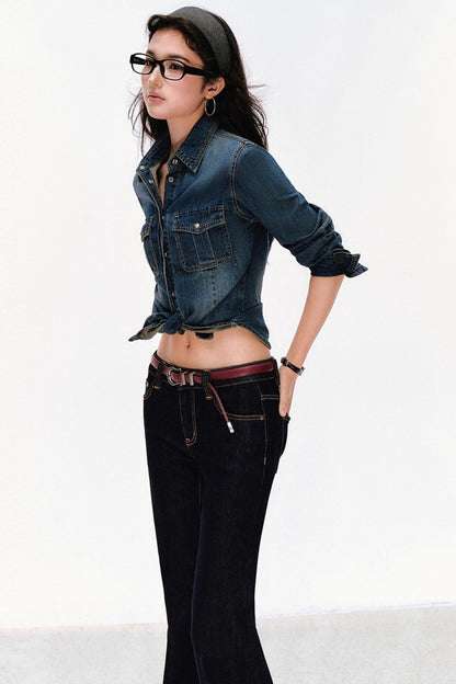 Waist-Cinching Denim Jacket