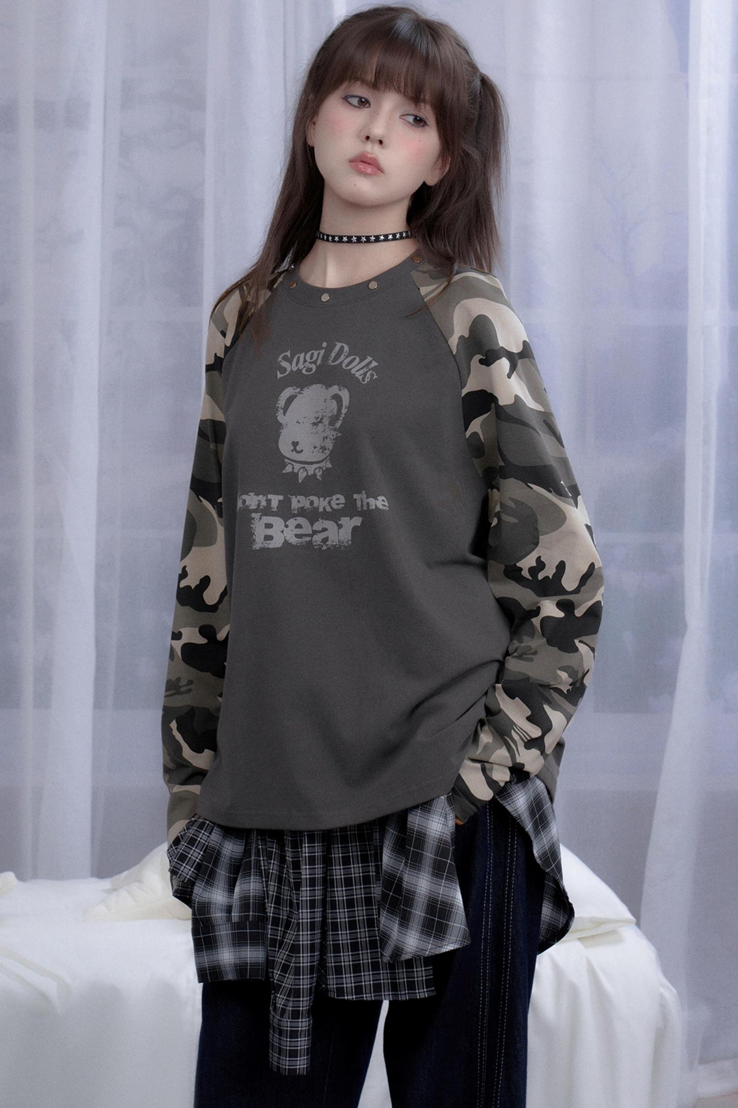 Autumn Style Gray Raglan Top