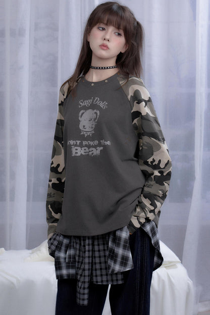 Autumn Style Gray Raglan Top