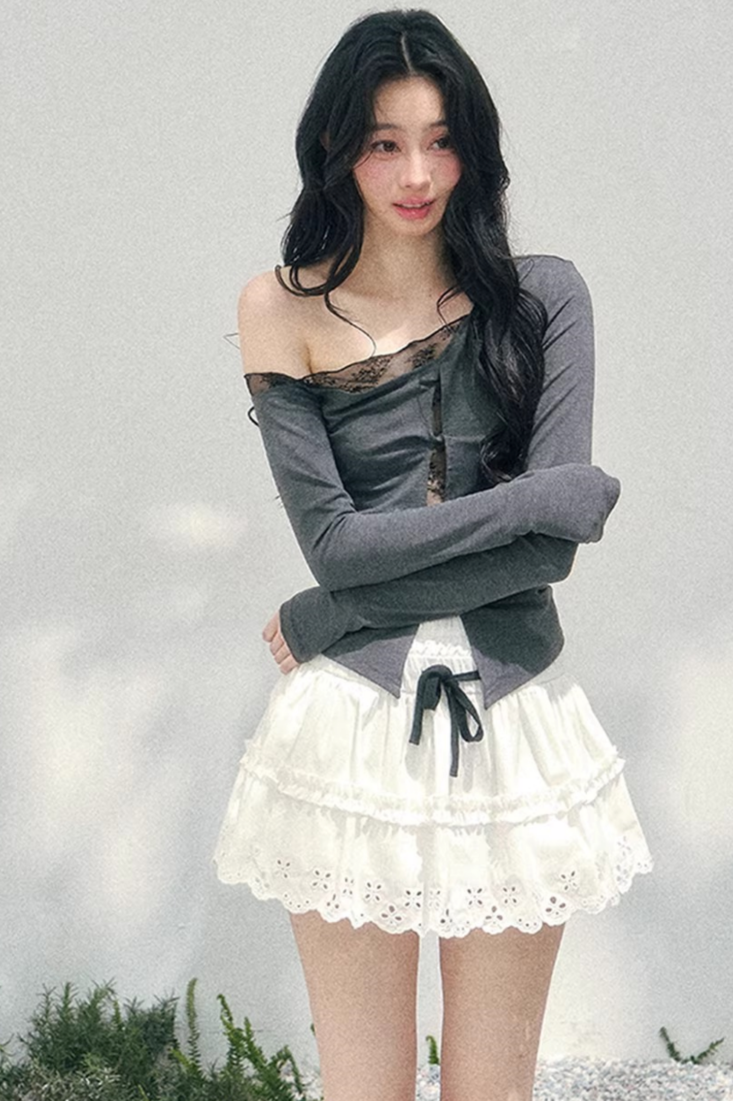 Spring White Half-Skirt