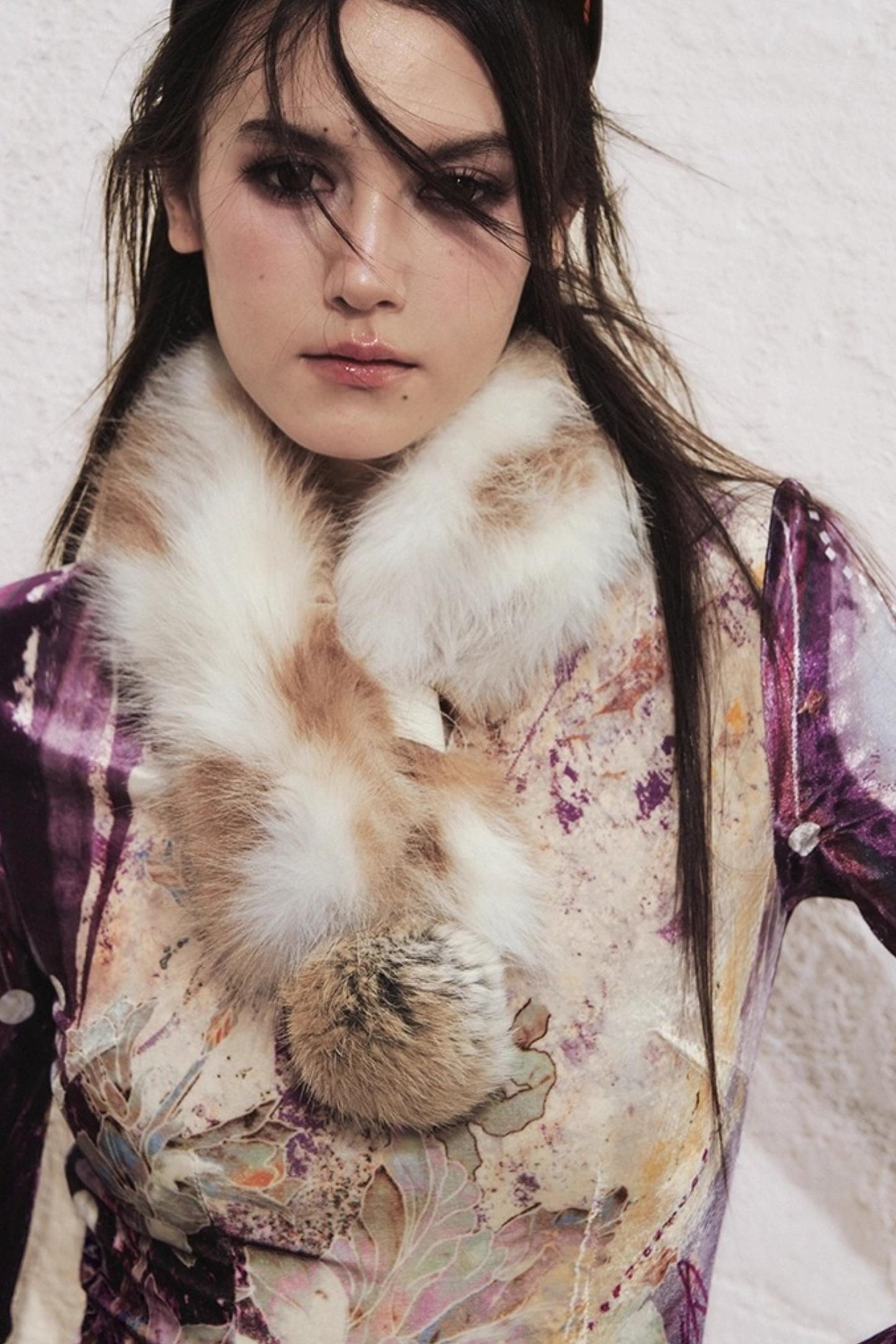 Multi-Colored Fur Ball Scarf