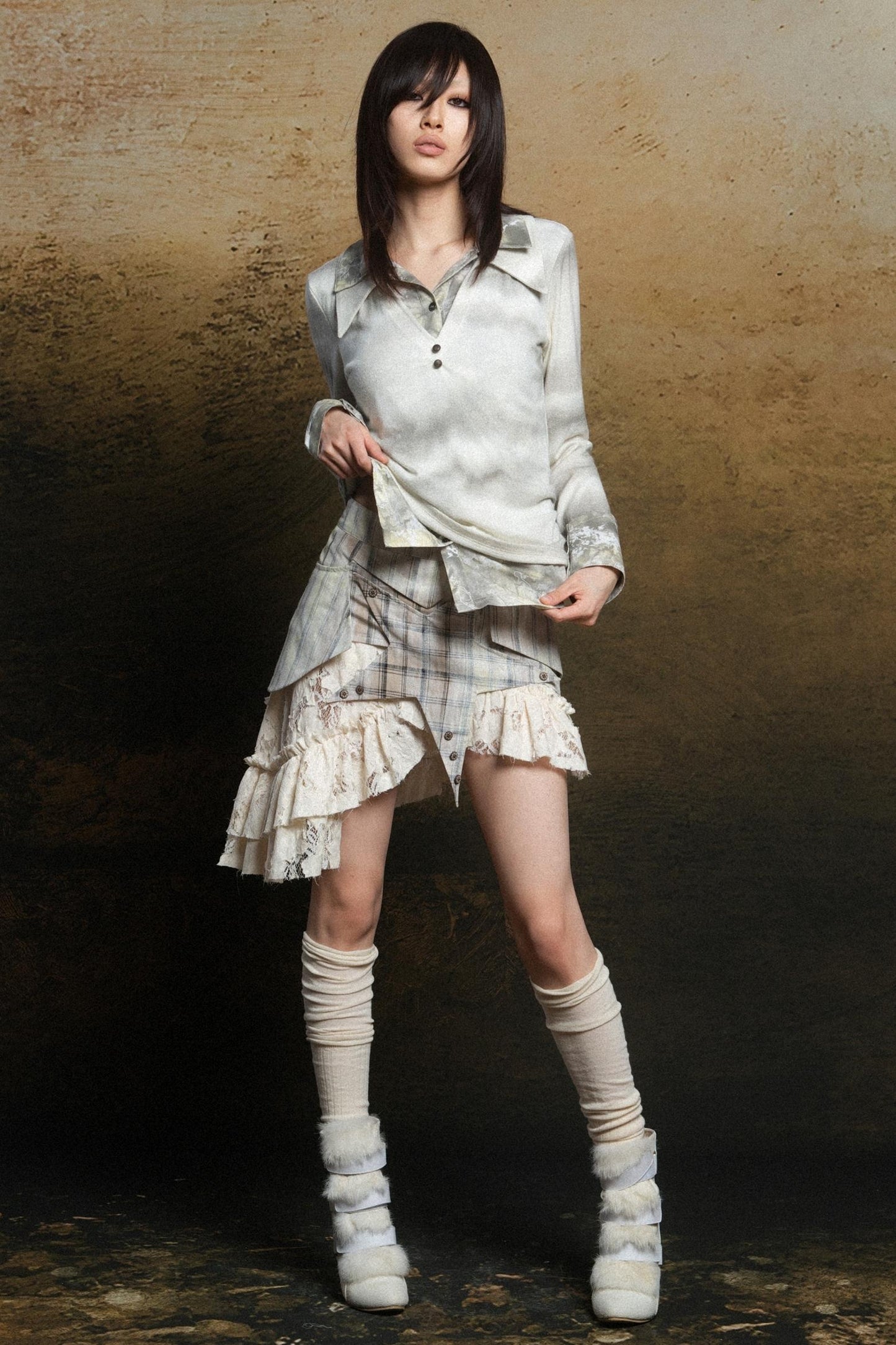 Punk Tiered Lace Skirt