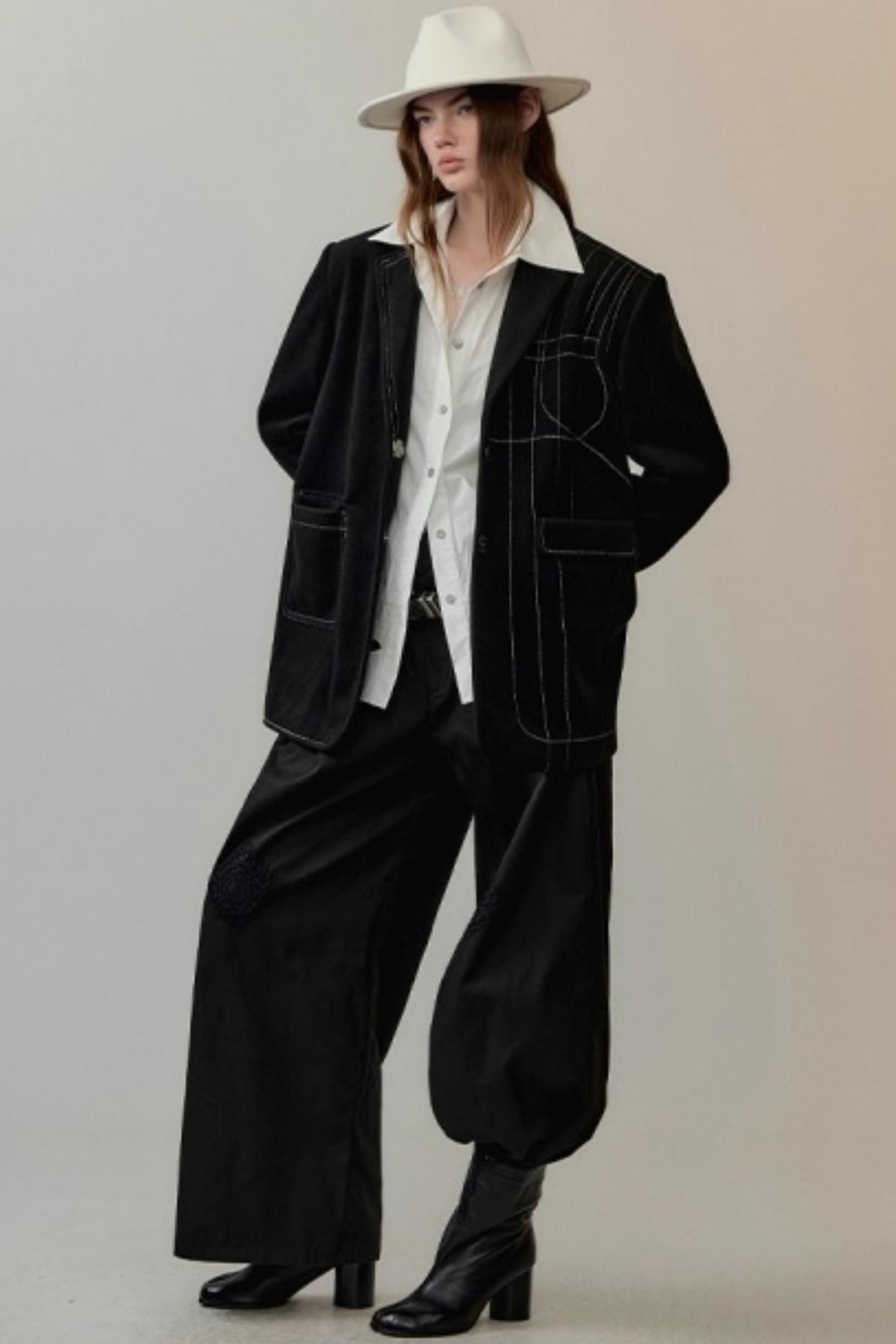 Lace Floral Embroidery Shirt Set-Up