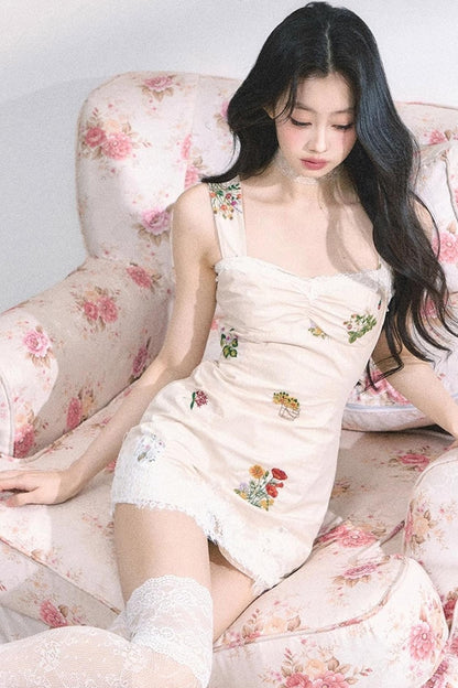 One-Shoulder Lace Mini Dress