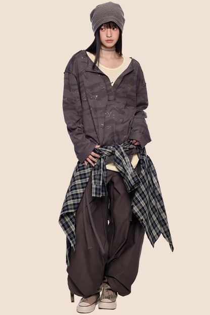 Blouse V-Cou Retro Camouflage