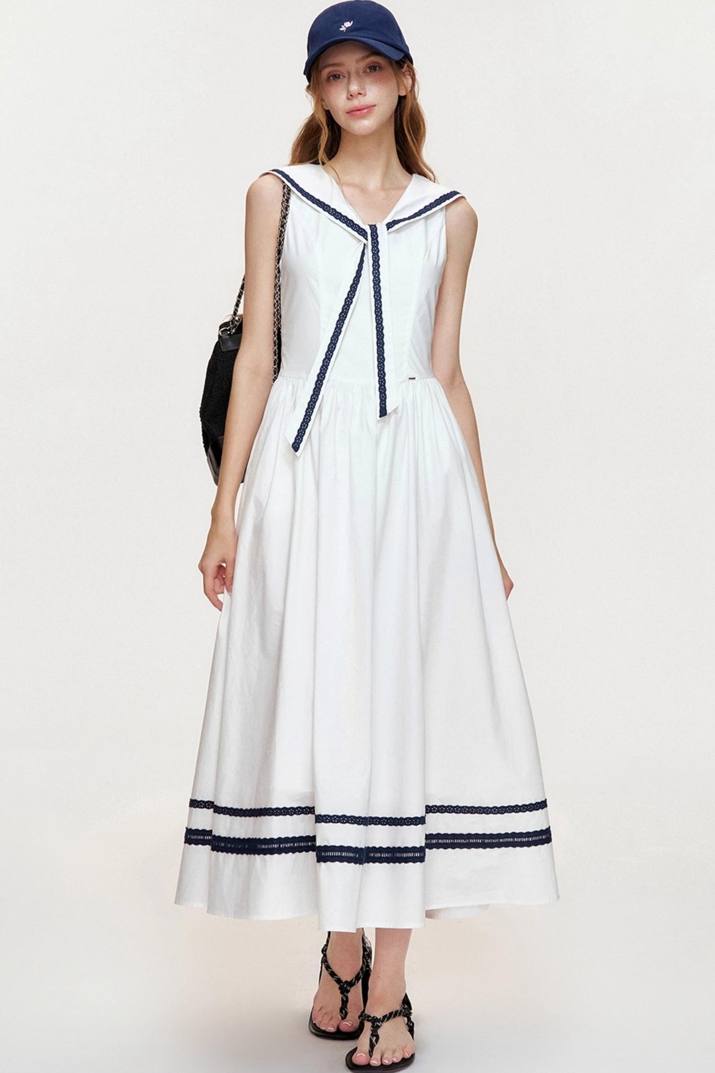 Navy Core Cotton Maxi Dress