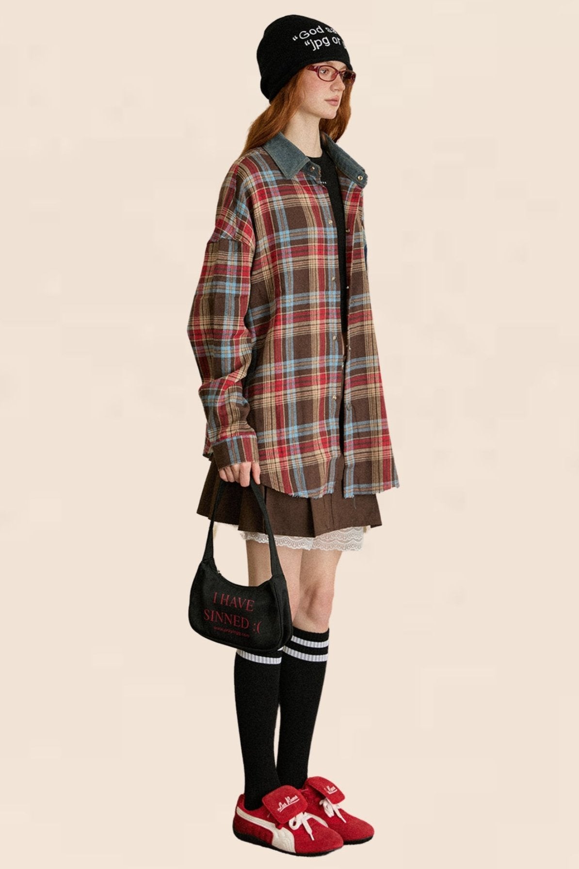 American Vintage Plaid Frayed Shirt