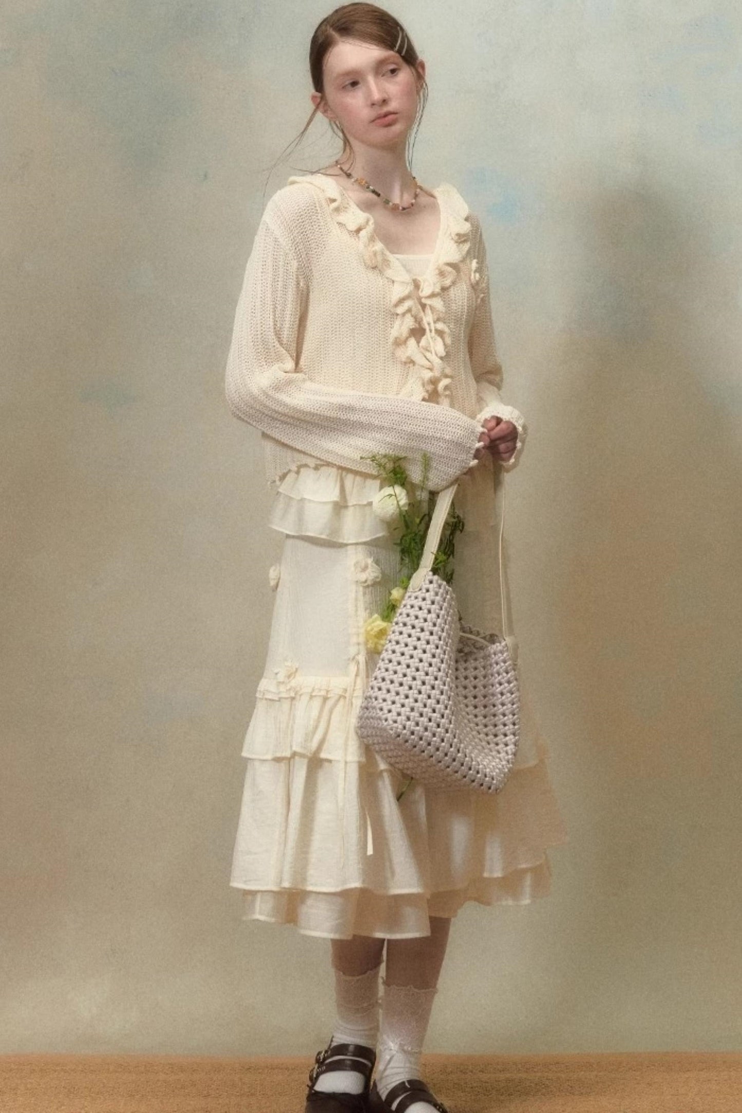 Floral Ruffle Cardigan