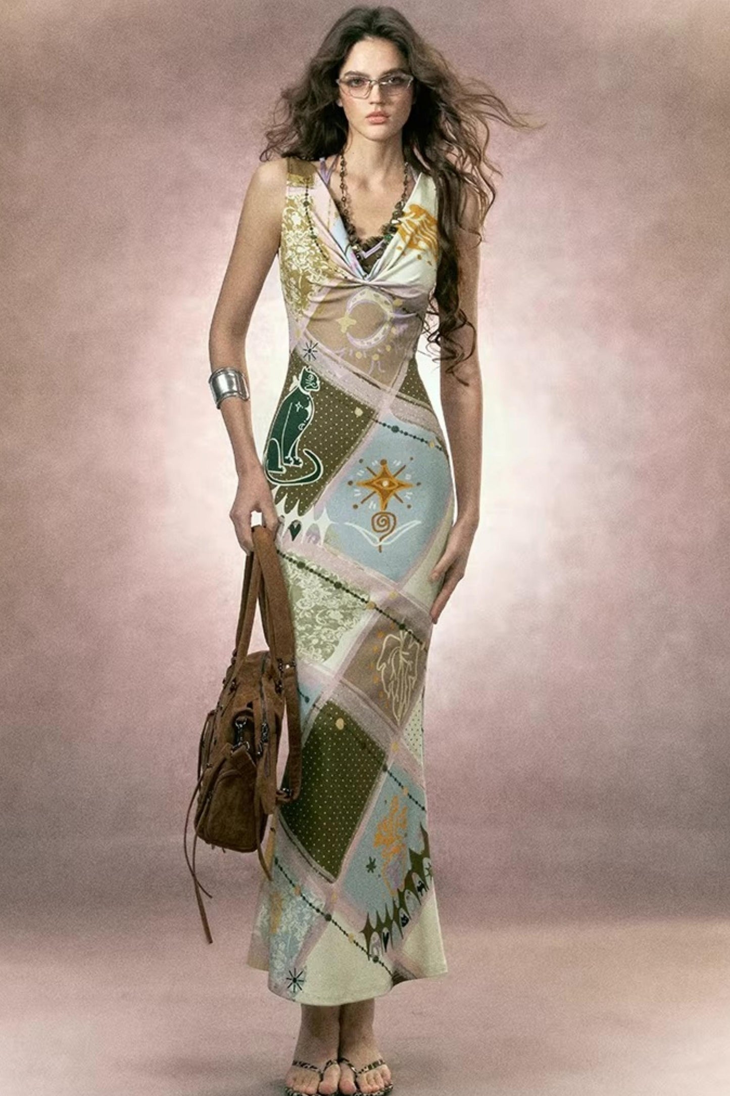 Halter Lace Patchwork Dress