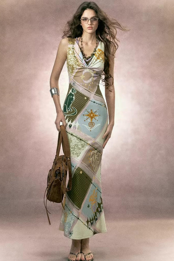 Halter Lace Patchwork Dress