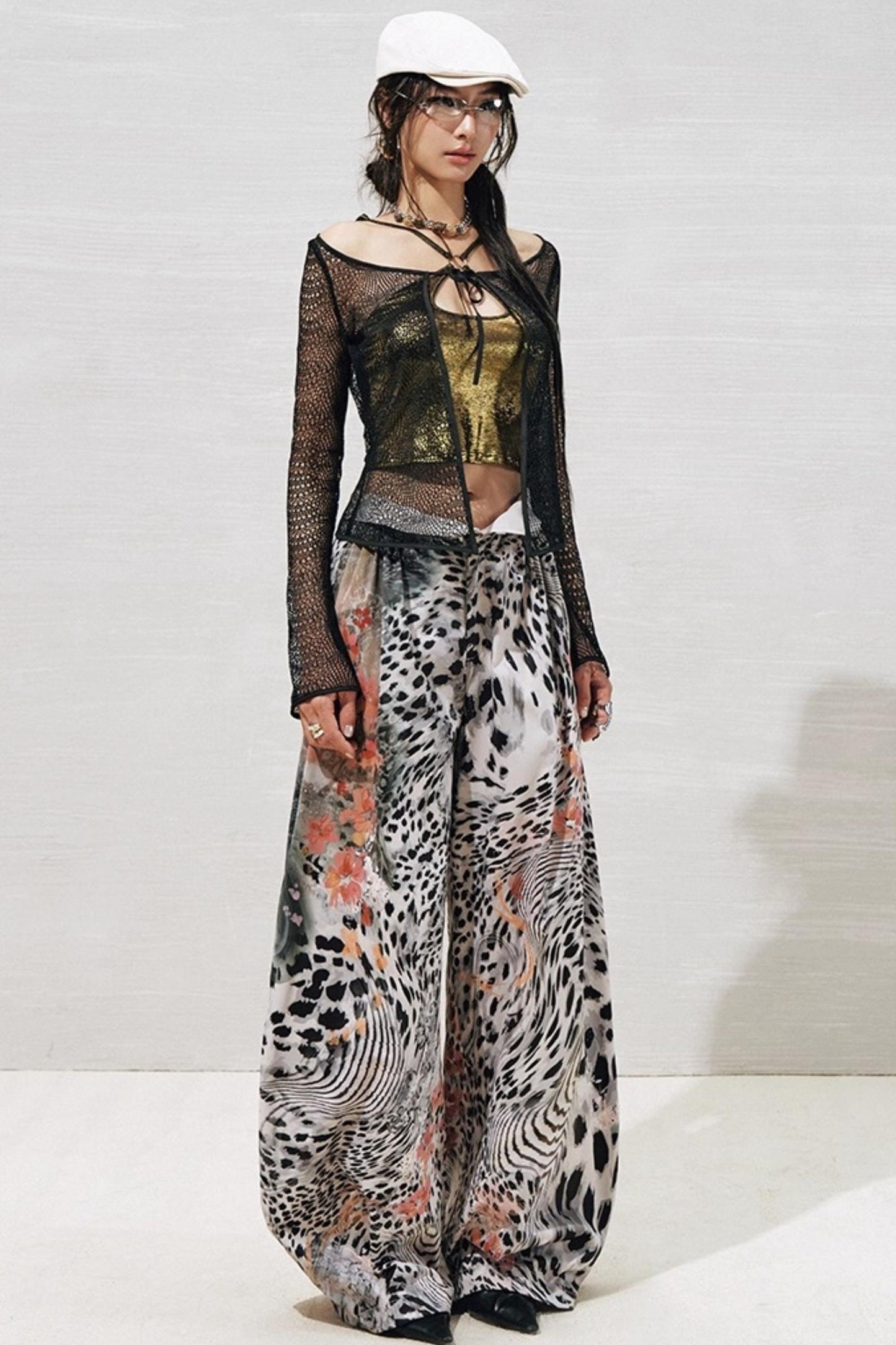 Garden Impression Leopard Print Pants