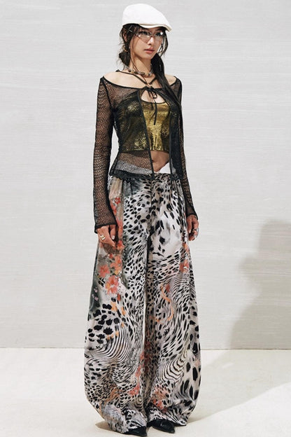 Garden Impression Leopard Print Pants