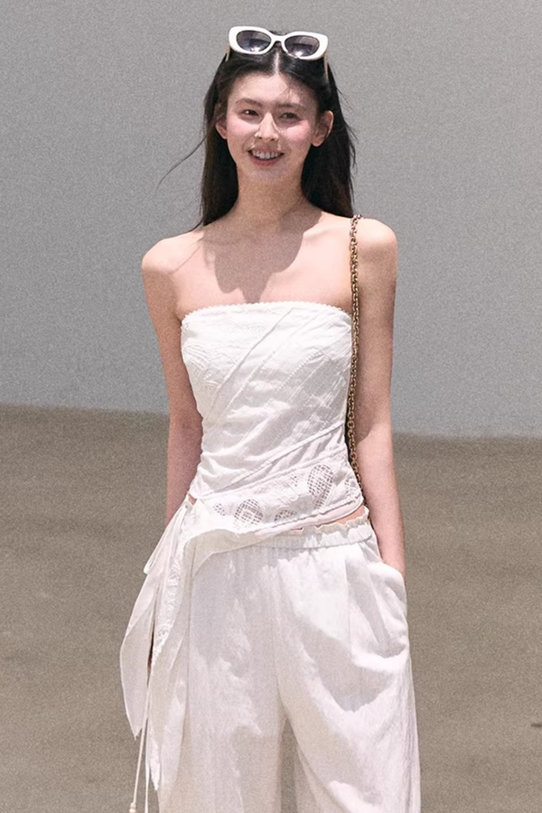 Lyocell Linen Hollow-Out Matching Set