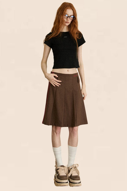 EZEK American Retro Hottie Slim Skirt Female Early Autumn Slim Pleated Skirt Short Skirt Modisch, lässig und vielseitig