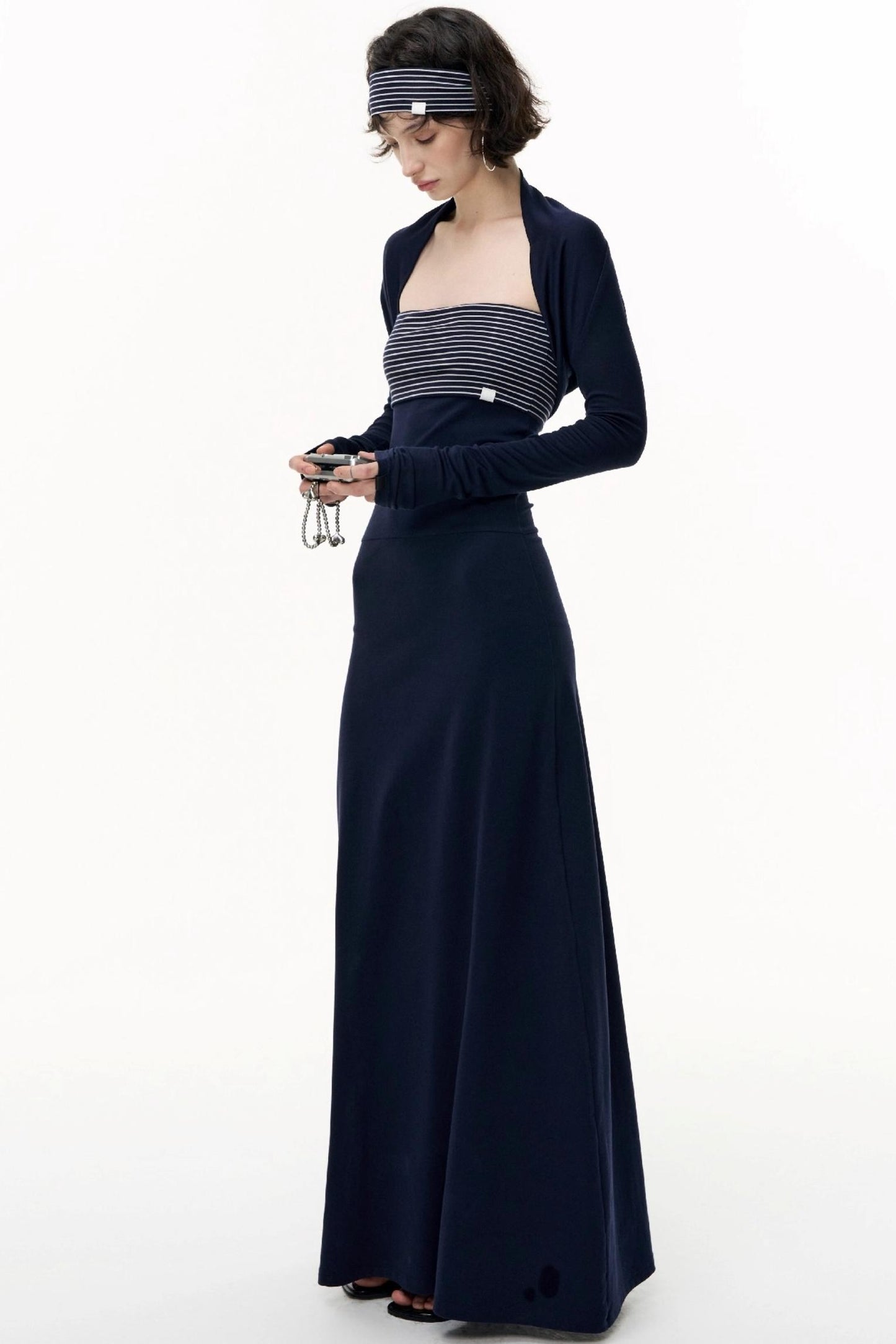 Tencel Waist Long Dress Set-Up