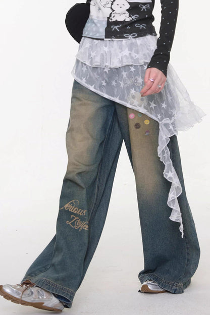 Star Lace Layered Skirt