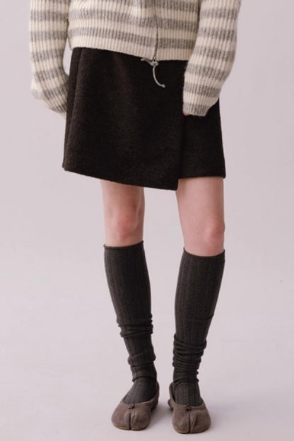 Heavy Woolen Patchwork Skirt