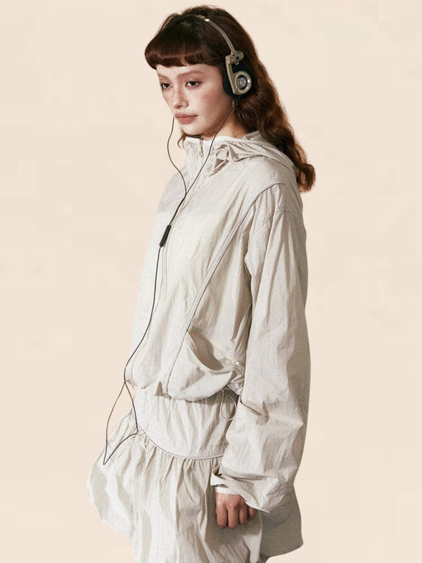 Simple Solid Color Hooded Sunscreen Set-Up