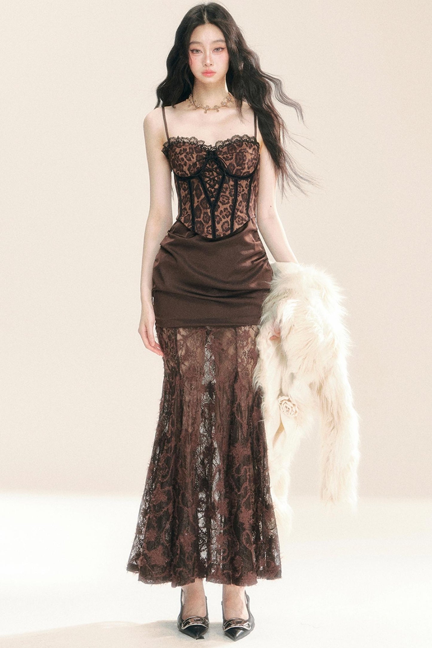 High-Quality Lace Slip Dress Set-Up