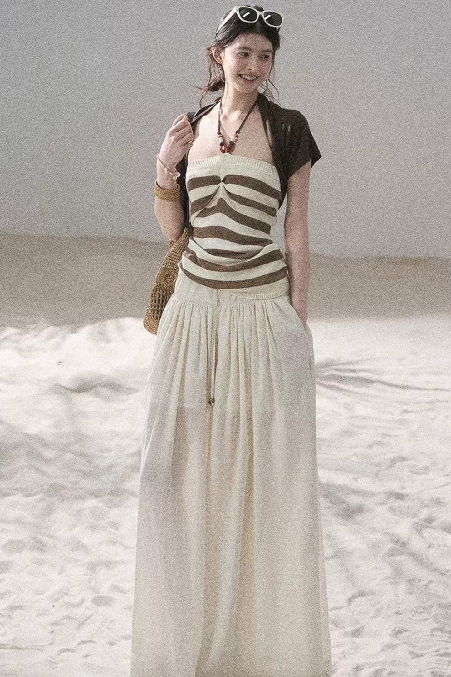 Flowing Twilight Striped Top Set