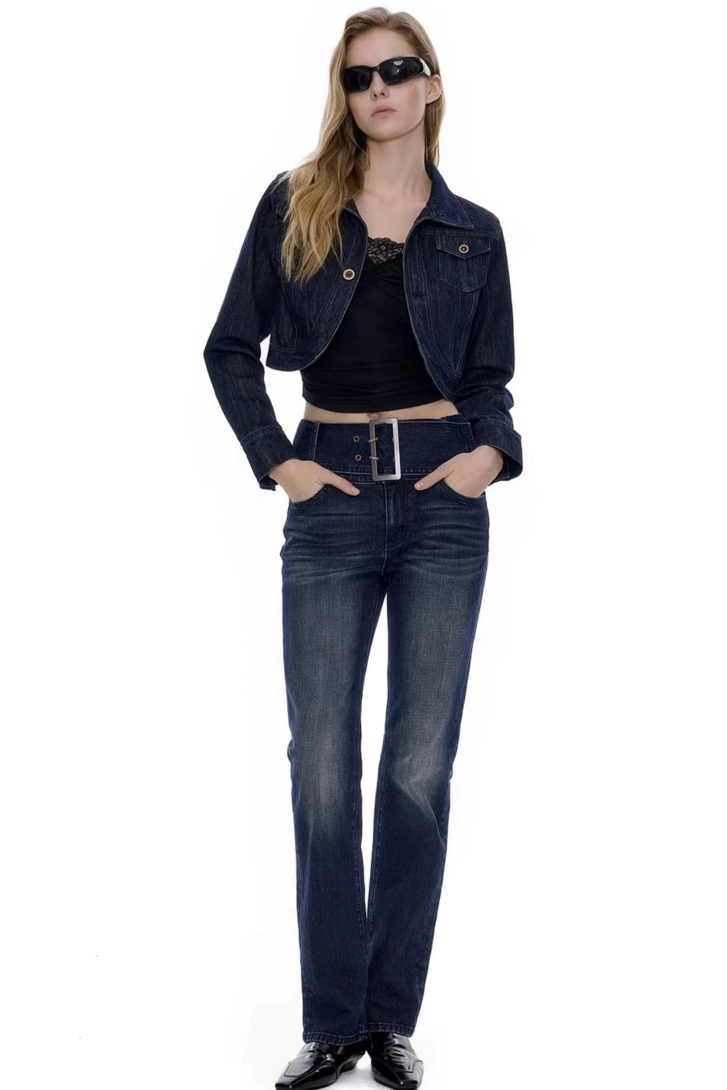 Structural Silhouette Short Denim Jacket