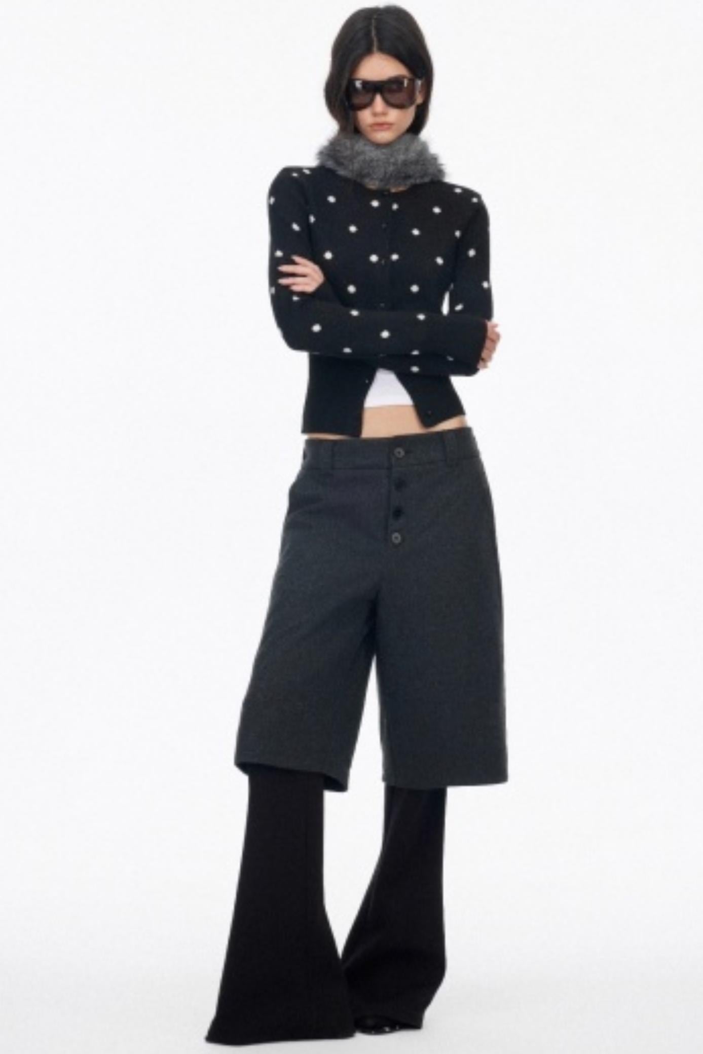 Vintage Polka Dot Base Knit Cardigan