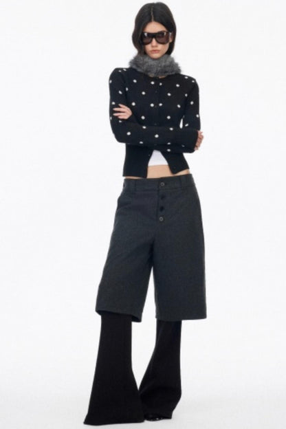 Vintage Polka Dot Base Knit Cardigan