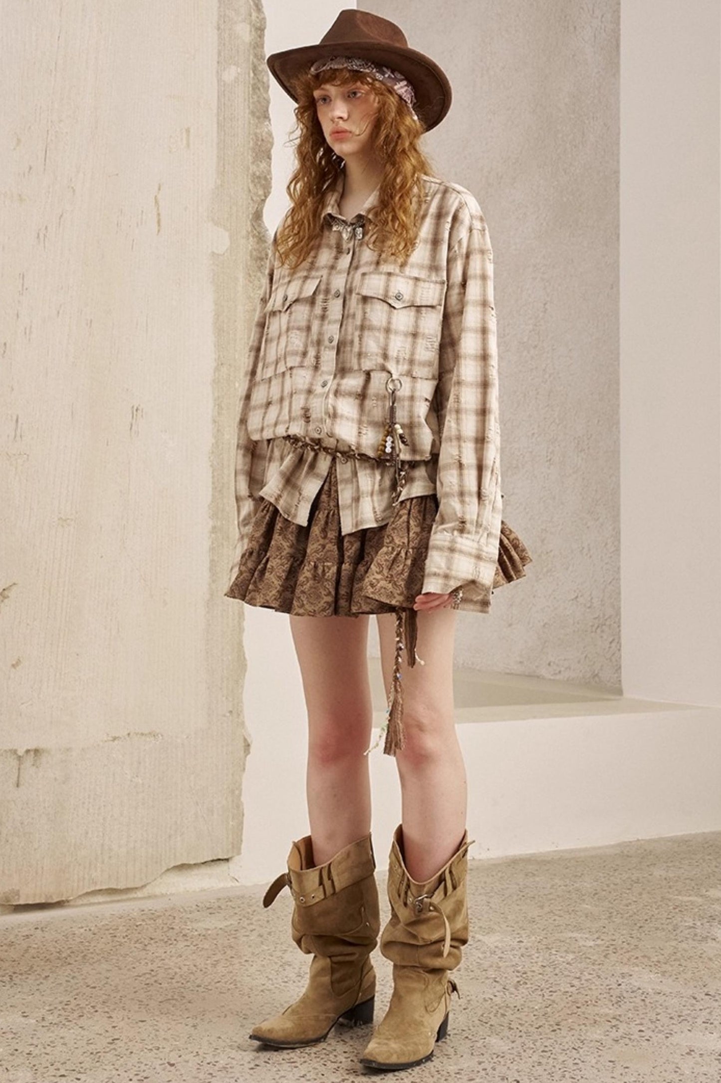 Vintage Distressed Plaid Shirt