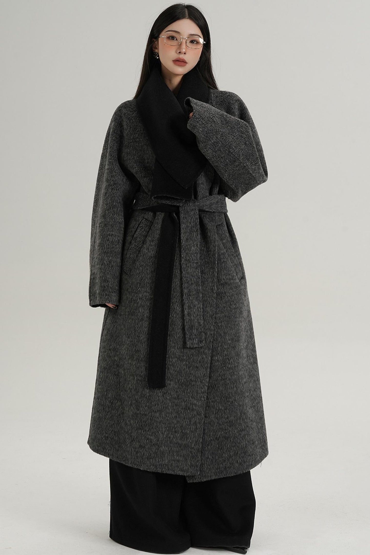 Reversible Long Wool Coat
