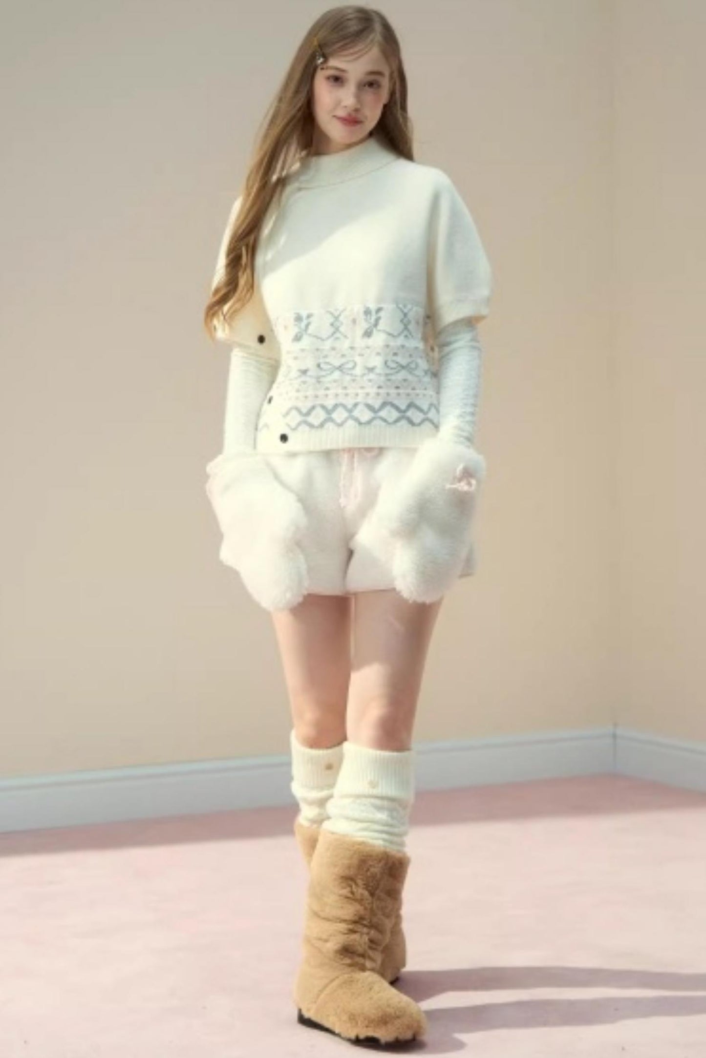 Fur Suede Versatile Lambwool Shorts