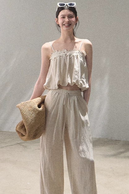 Lyocell-Leinen-Set aus Camisole und Hose