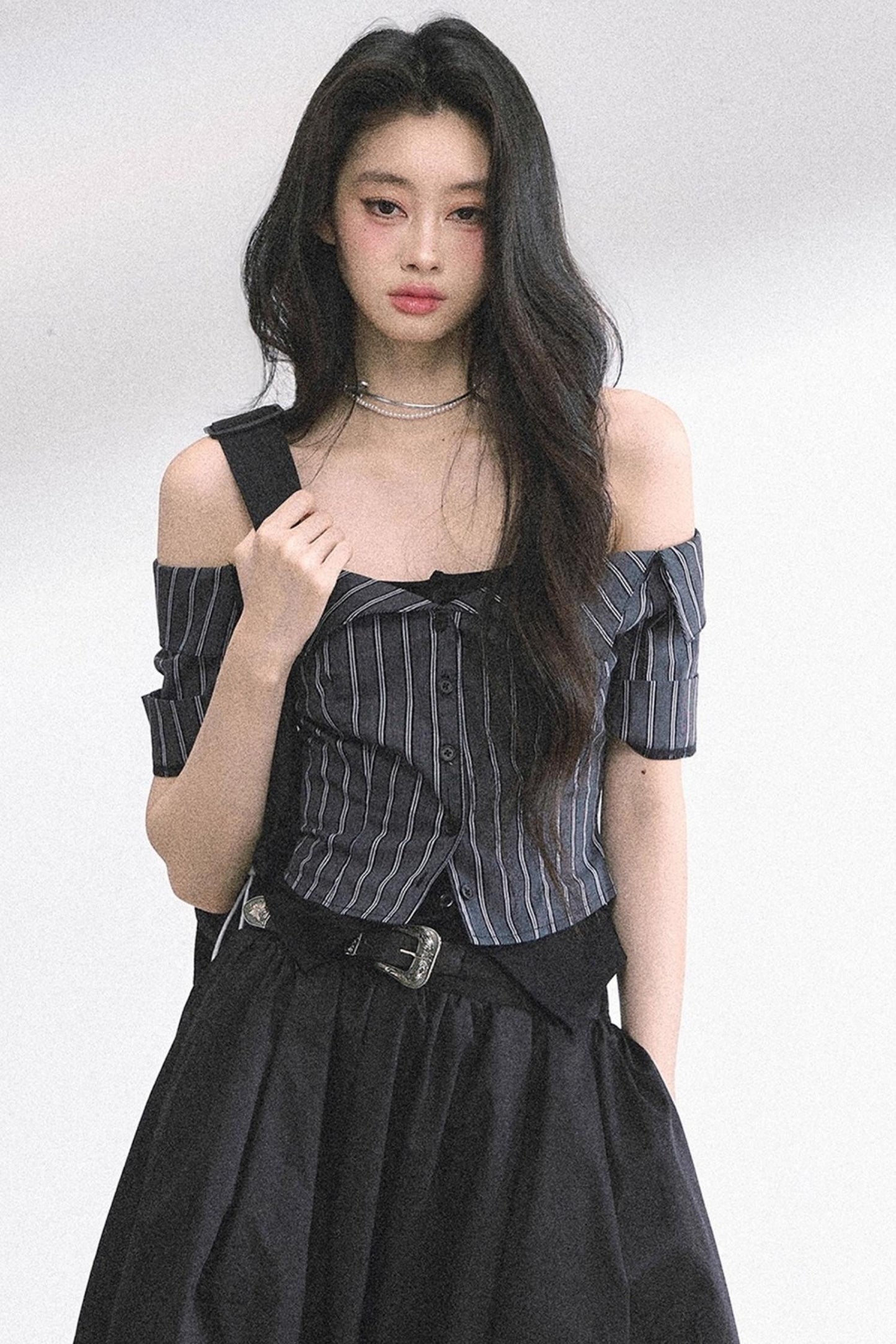 Kyoto Striped Short-Sleeved Sunscreen Top