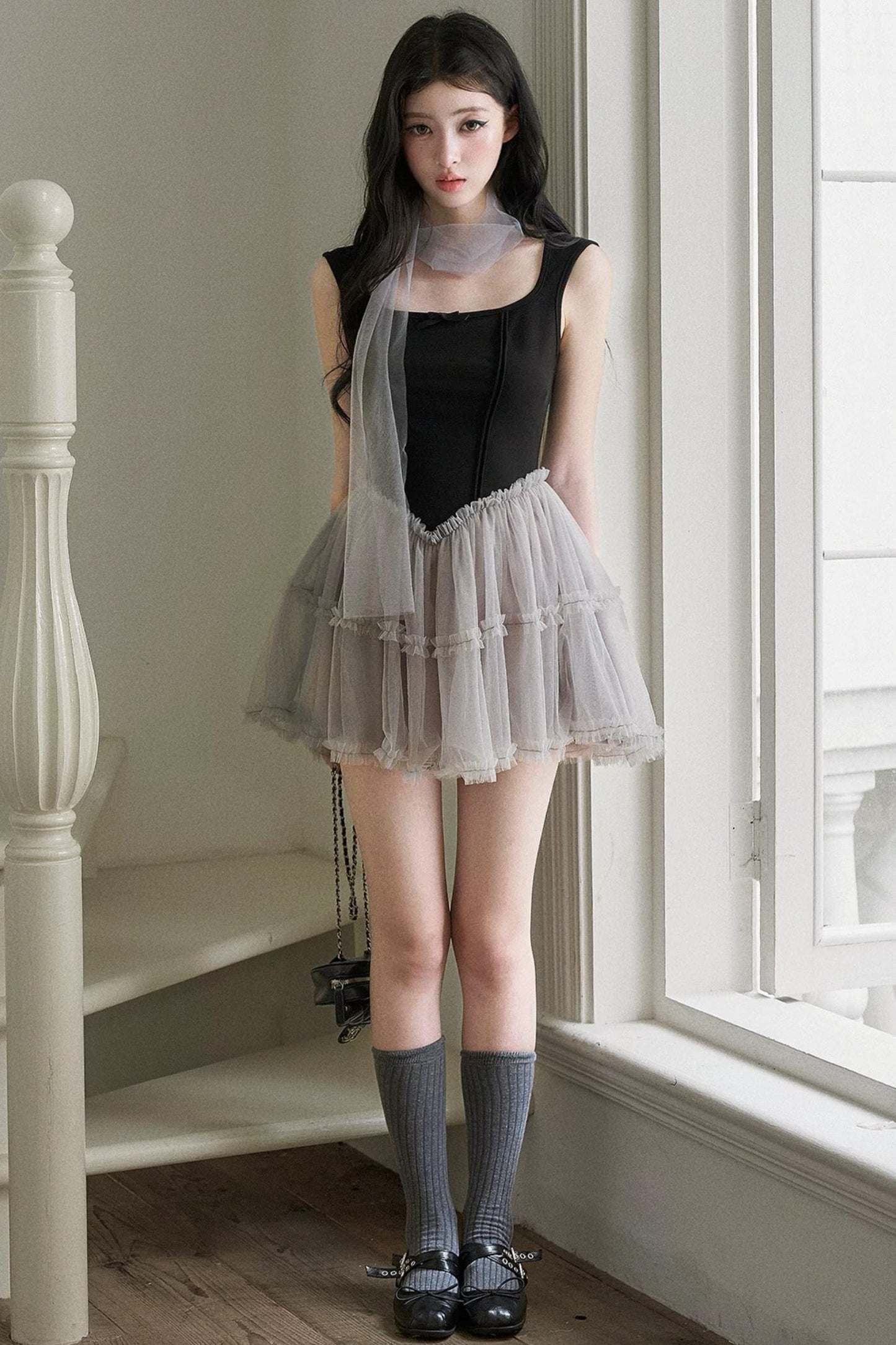 Mesh Patchwork Princess Dress