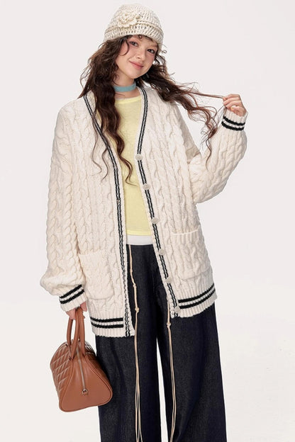 Japanese Knitted V-Neck Sweater