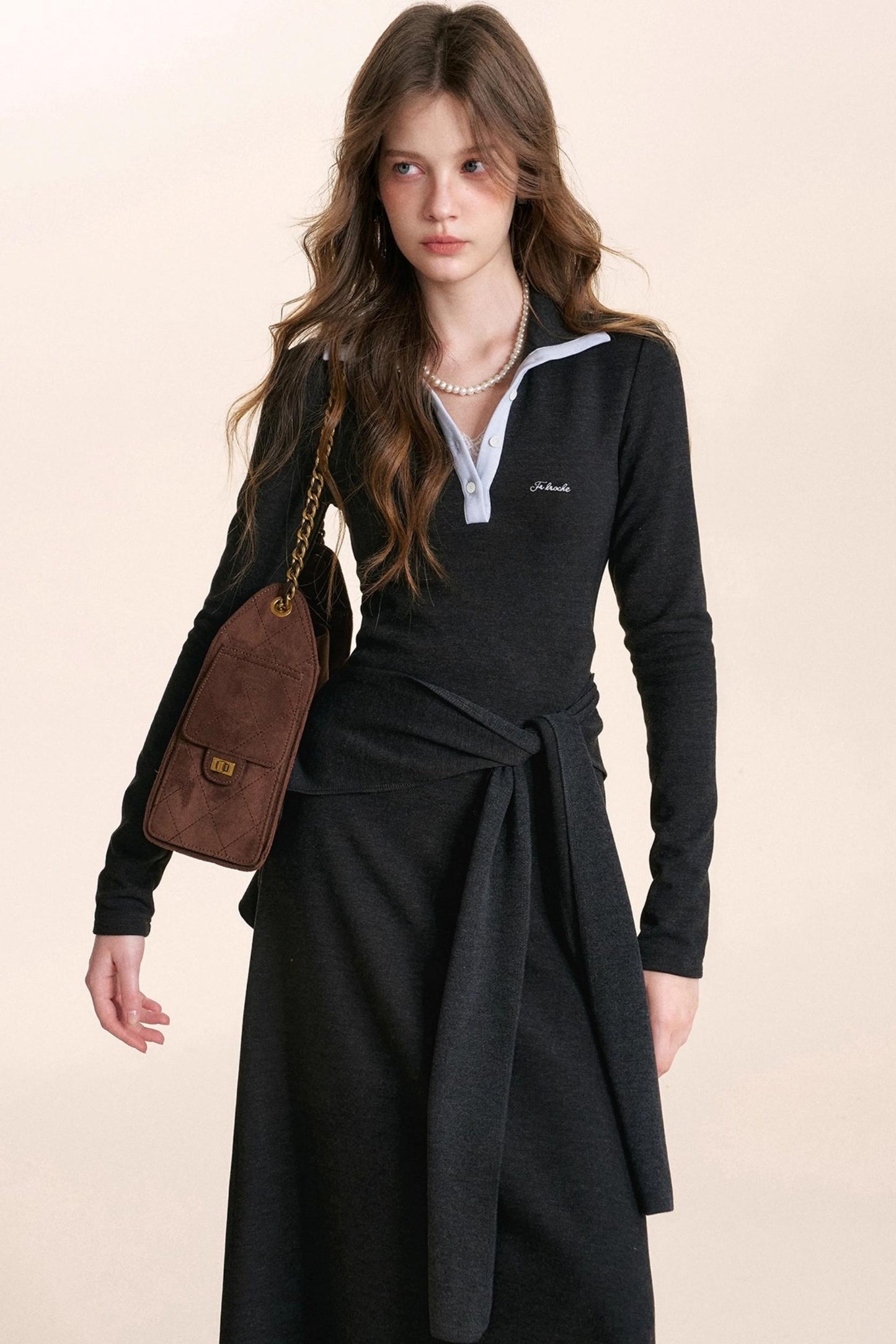 Lace-Up Knitted Dress