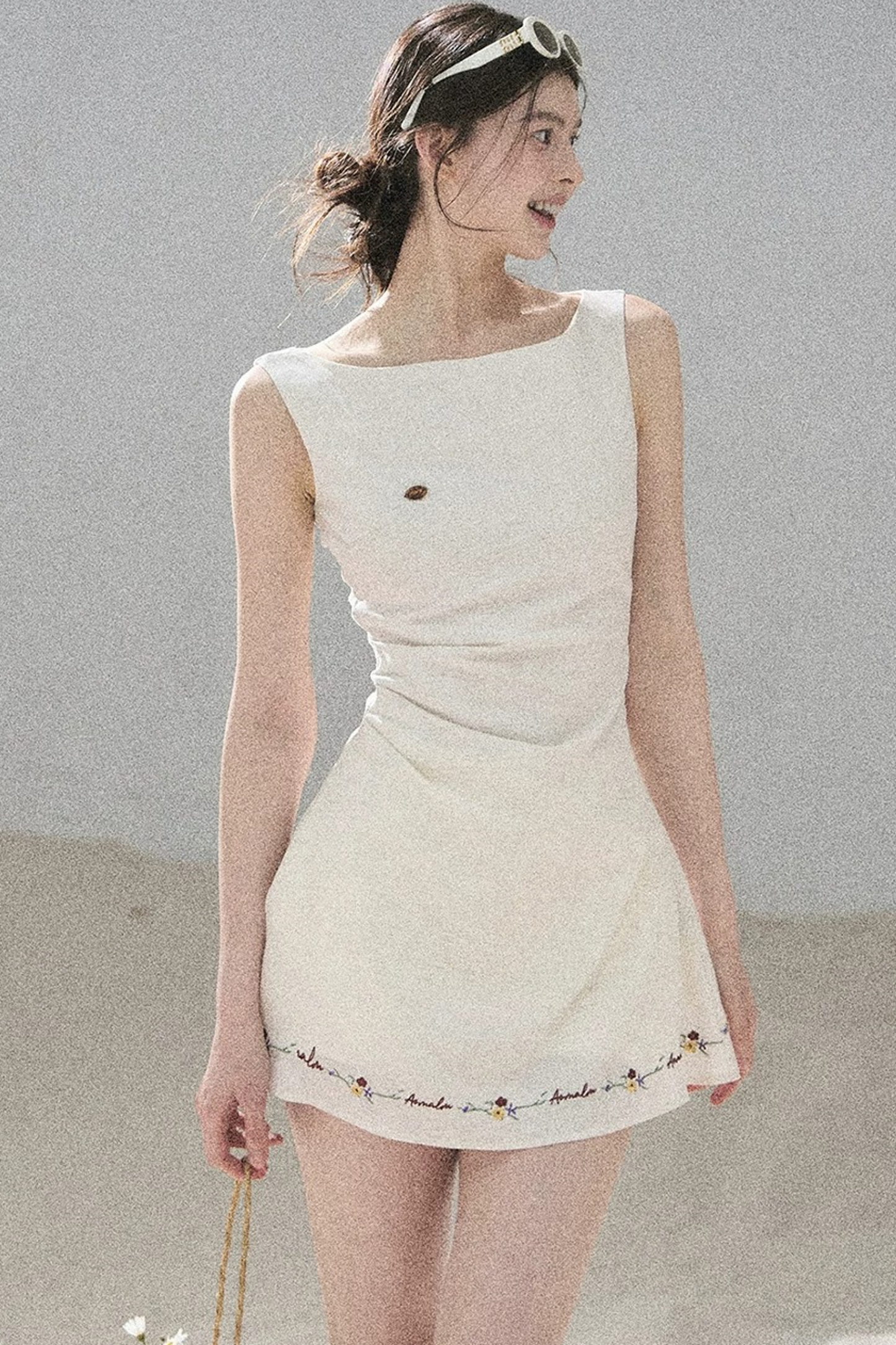 French Embroidery A-Line Dress